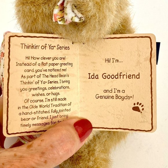 Ida Goodfriend Boyds Bears Plush Thinkin of Ya Series Holding Pillow With Tags - Picture 10 of 15